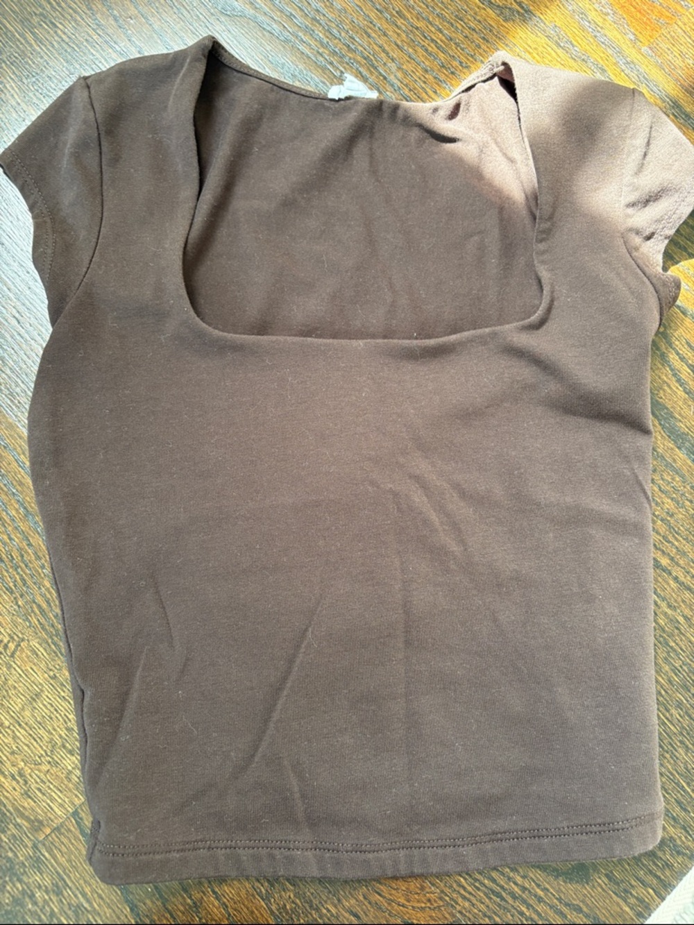 Garage Brown Short Sleeve Scoop Neck Tee